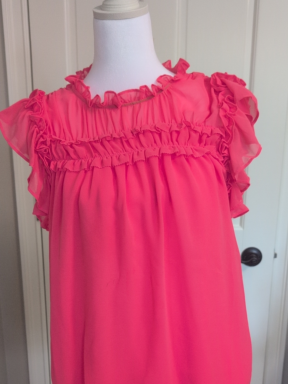 1. State Pink Ruffle Sleeve Blouse